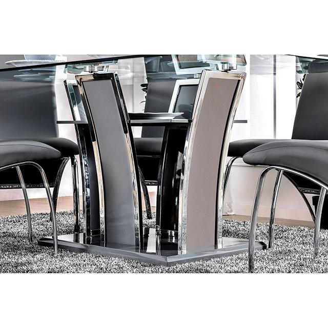 Glenview I Gray/Chrome Dining Table - Marjories Furniture (Las Vegas, NV)