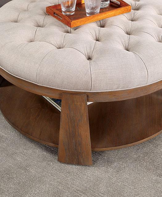 GUIS Round Coffee Table, Beige - Marjories Furniture (Las Vegas, NV)