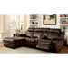 Hardy Brown Sectional w/ Console, Brown - Marjories Furniture (Las Vegas, NV)