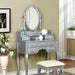 Harriet Silver Vanity w/ Stool - Marjories Furniture (Las Vegas, NV)