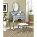 Harriet Silver Vanity w/ Stool - Marjories Furniture (Las Vegas, NV)
