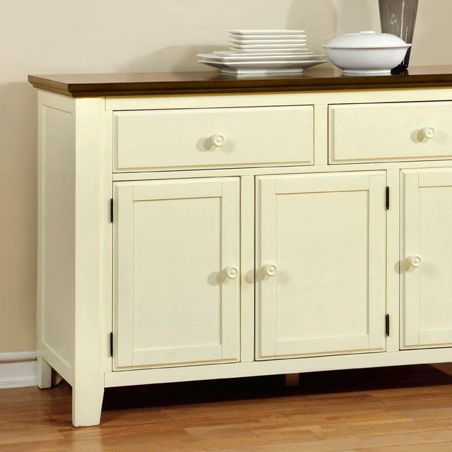 HARRISBURG Vintage White/Dark Oak Server - Marjories Furniture (Las Vegas, NV)