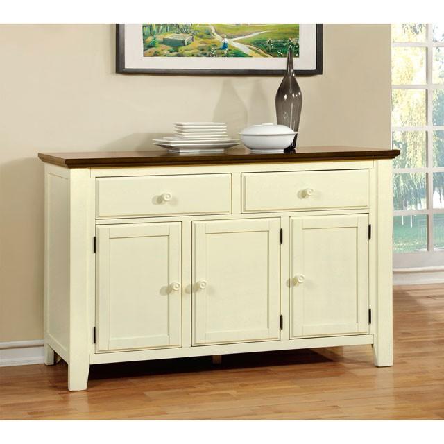 HARRISBURG Vintage White/Dark Oak Server - Marjories Furniture (Las Vegas, NV)