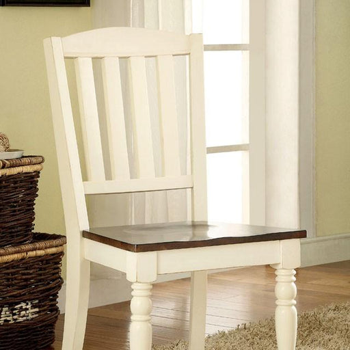 HARRISBURG Vintage White/Dark Oak Side Chair (2/CTN) - Marjories Furniture (Las Vegas, NV)