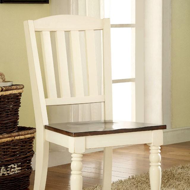 HARRISBURG Vintage White/Dark Oak Side Chair (2/CTN) - Marjories Furniture (Las Vegas, NV)