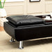 HAUSER II Black/Chrome Ottoman, Black - Marjories Furniture (Las Vegas, NV)