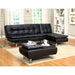 HAUSER II Black/Chrome Ottoman, Black - Marjories Furniture (Las Vegas, NV)