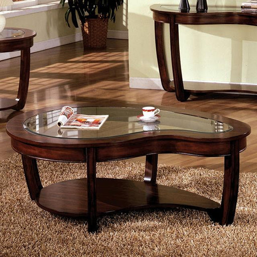 Crystal Falls Dark Cherry Coffee Table - Marjories Furniture (Las Vegas, NV)