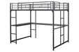 Cybill Full Loft Bed White, Silver, & Black - Marjories Furniture (Las Vegas, NV)