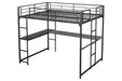 Cybill Full Loft Bed White, Silver, & Black - Marjories Furniture (Las Vegas, NV)