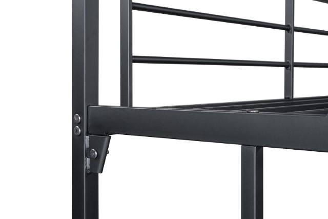 Cybill Full Loft Bed White, Silver, & Black - Marjories Furniture (Las Vegas, NV)