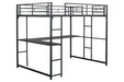 Cybill Full Loft Bed White, Silver, & Black - Marjories Furniture (Las Vegas, NV)