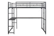 Cybill Full Loft Bed White, Silver, & Black - Marjories Furniture (Las Vegas, NV)
