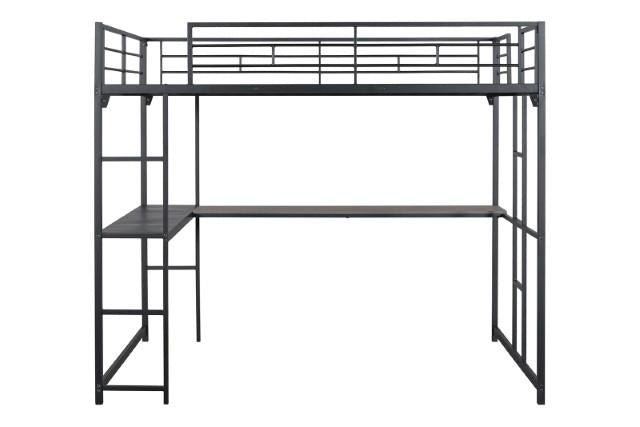 Cybill Full Loft Bed White, Silver, & Black - Marjories Furniture (Las Vegas, NV)