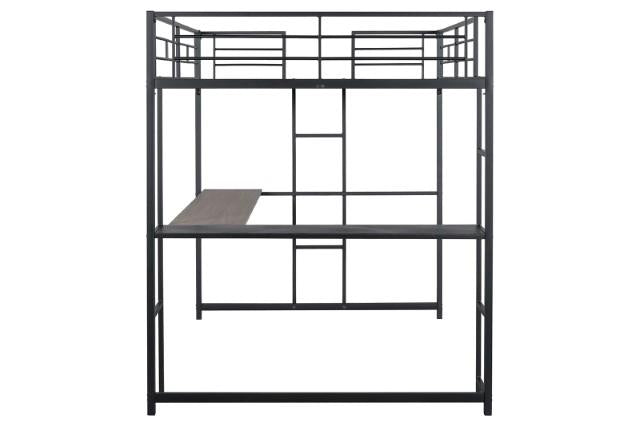 Cybill Full Loft Bed White, Silver, & Black - Marjories Furniture (Las Vegas, NV)