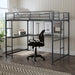 Cybill Full Loft Bed White, Silver, & Black - Marjories Furniture (Las Vegas, NV)