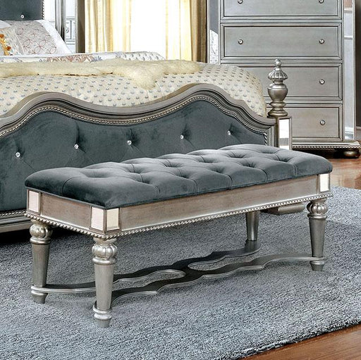 Azha Silver/Gray Bench - Marjories Furniture (Las Vegas, NV)