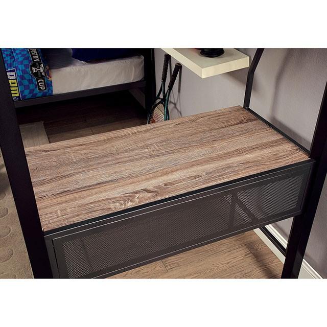 BALLARAT Silver Triple Twin Bunk Bed w/ Desk - Marjories Furniture (Las Vegas, NV)
