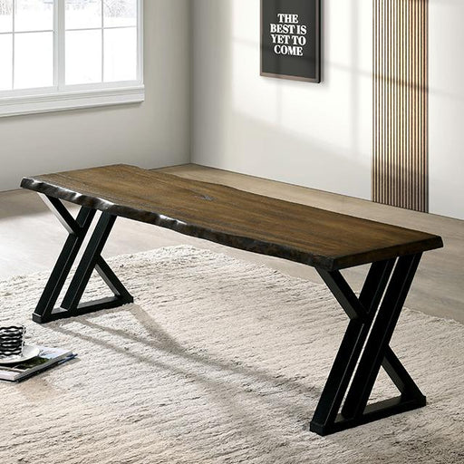 BARBARY Bench, Black/Dark Oak - Marjories Furniture (Las Vegas, NV)