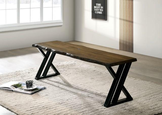 BARBARY Bench, Black/Dark Oak - Marjories Furniture (Las Vegas, NV)