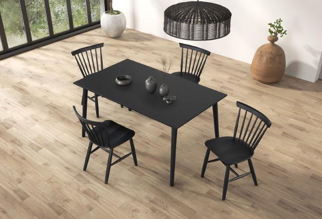 Beale Dining Table Walnut & Black - Marjories Furniture (Las Vegas, NV)