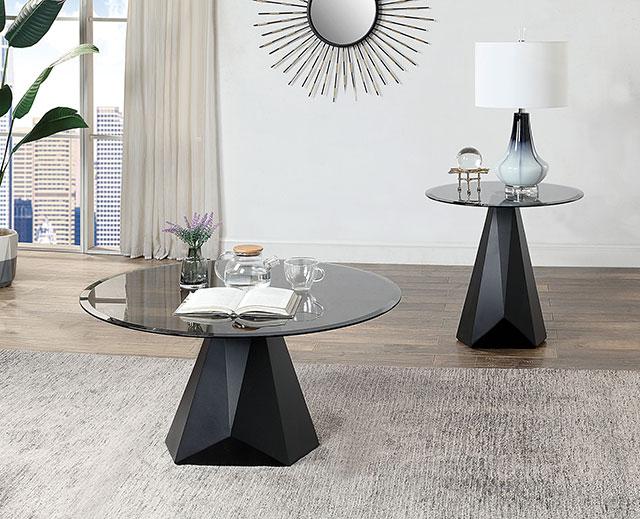 BISHOP Coffee Table, Black/Gray - Marjories Furniture (Las Vegas, NV)