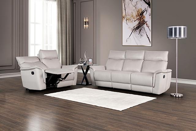 Bienne Recliner Chair White & Black - Marjories Furniture (Las Vegas, NV)