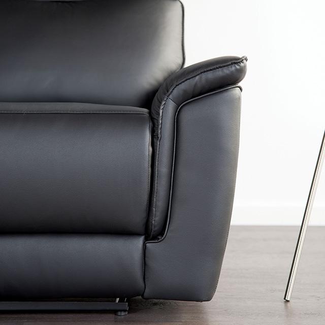 Bienne Sofa Manual Recliner White & Black - Marjories Furniture (Las Vegas, NV)