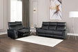 Bienne Sofa Manual Recliner White & Black - Marjories Furniture (Las Vegas, NV)