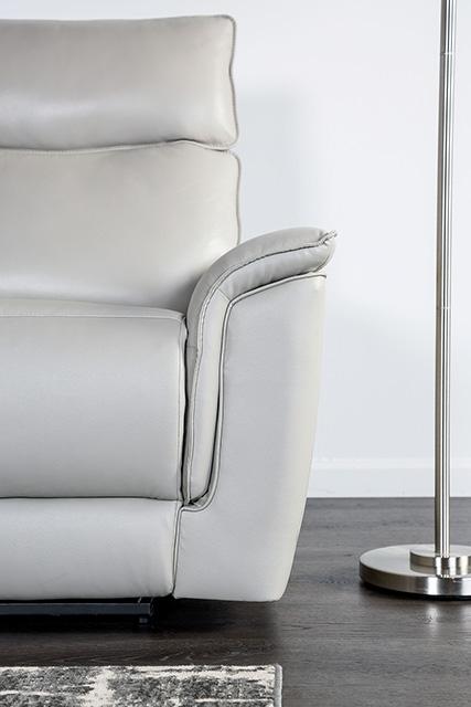 Bienne Sofa Manual Recliner White & Black - Marjories Furniture (Las Vegas, NV)