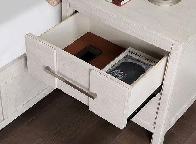 Berenice Espresso Night Stand White, Gray, & Espresso - Marjories Furniture (Las Vegas, NV)