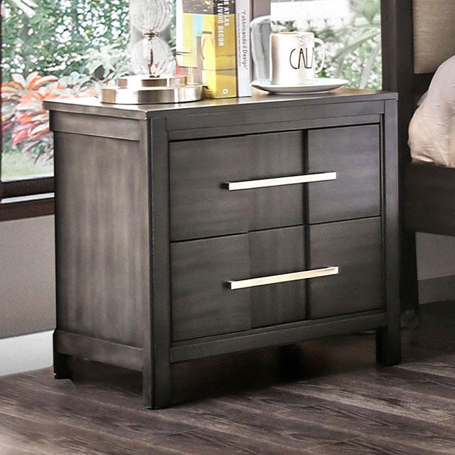 Berenice Espresso Night Stand White, Gray, & Espresso - Marjories Furniture (Las Vegas, NV)