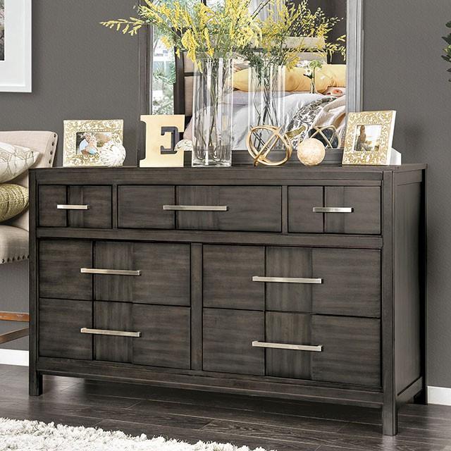 Berenice Dresser White, Gray, & Espresso - Marjories Furniture (Las Vegas, NV)