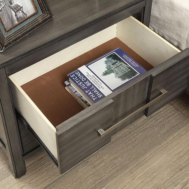 Berenice Espresso Night Stand White, Gray, & Espresso - Marjories Furniture (Las Vegas, NV)