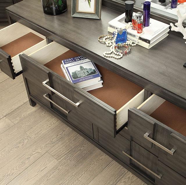 Berenice Espresso Night Stand White, Gray, & Espresso - Marjories Furniture (Las Vegas, NV)