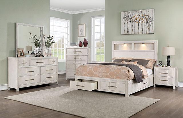 Berenice Espresso Night Stand White, Gray, & Espresso - Marjories Furniture (Las Vegas, NV)