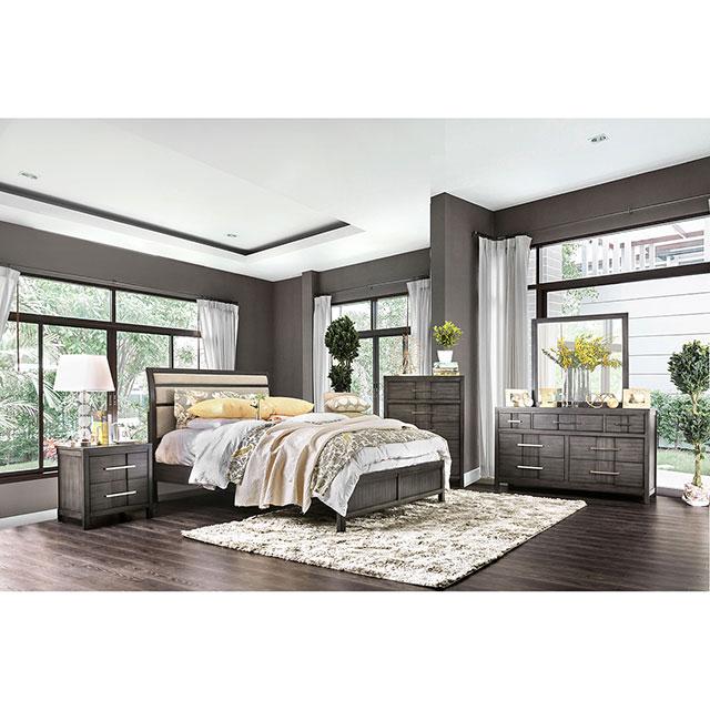 Berenice Espresso Night Stand White, Gray, & Espresso - Marjories Furniture (Las Vegas, NV)