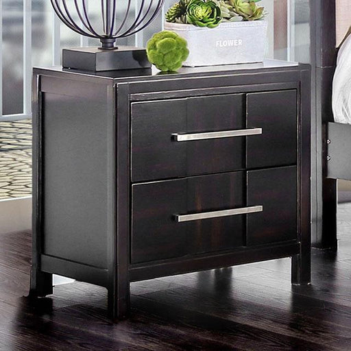 Berenice Espresso Night Stand White, Gray, & Espresso - Marjories Furniture (Las Vegas, NV)