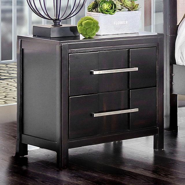 Berenice Espresso Night Stand White, Gray, & Espresso - Marjories Furniture (Las Vegas, NV)