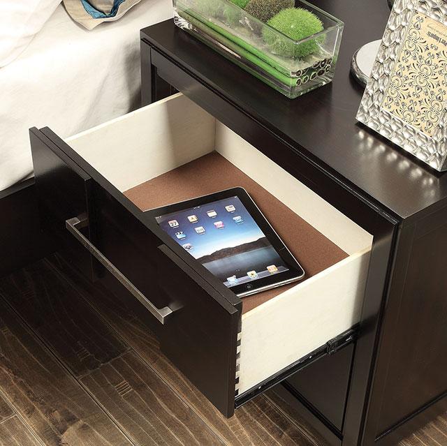 Berenice Espresso Night Stand White, Gray, & Espresso - Marjories Furniture (Las Vegas, NV)