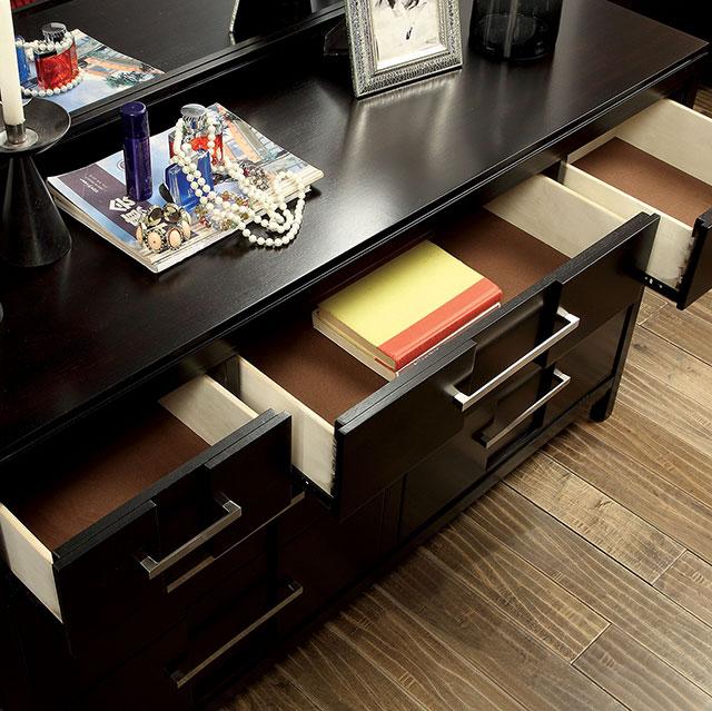 Berenice Espresso Night Stand White, Gray, & Espresso - Marjories Furniture (Las Vegas, NV)