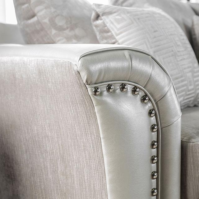Benigno Love Seat Silver & Gray - Marjories Furniture (Las Vegas, NV)