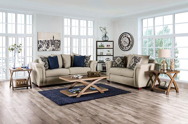 BELSIZE Sofa, Beige/Navy - Marjories Furniture (Las Vegas, NV)