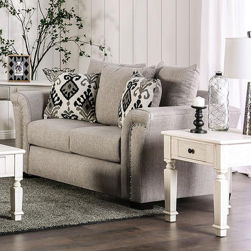 BELSIZE Loveseat Grey, Beige, & Choclate - Marjories Furniture (Las Vegas, NV)