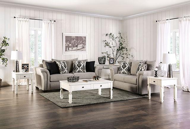 BELSIZE Loveseat Grey, Beige, & Choclate - Marjories Furniture (Las Vegas, NV)