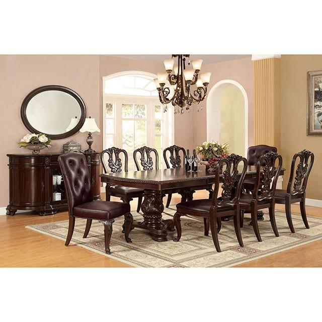 Bellagio Brown Cherry/Pattern Leatherette Side Chair (2/CTN) - Marjories Furniture (Las Vegas, NV)