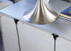 BELLADONNA Night Stand w/ LED & USB, Silver - Marjories Furniture (Las Vegas, NV)