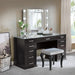 Valentina Vanity Set White & Dark Gray - Marjories Furniture (Las Vegas, NV)
