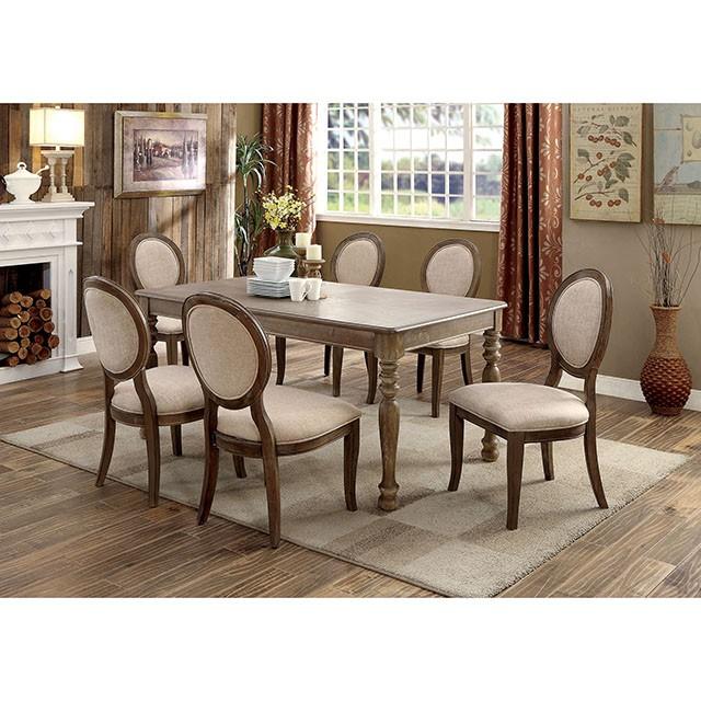 Kathryn Rustic Dark Oak/Beige Side Chair (2/CTN) - Marjories Furniture (Las Vegas, NV)