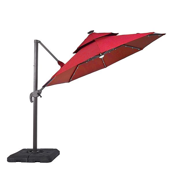 Nuti 10 Ft Round Umbrella w/ LED Light + 37" Large Base - Marjories Furniture (Las Vegas, NV)
